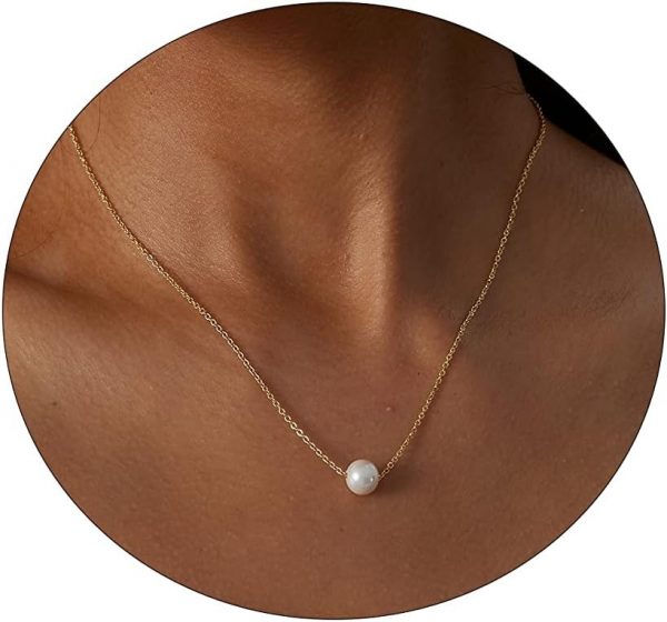 Pearl Necklaces for Women Dainty Layered Paperclip Tiny Pearl Chain Delicate Handmade Cultured Pearl Necklace Everyday Jewelry for Gifts - Image 4