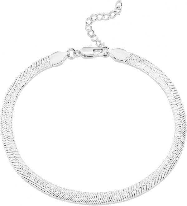14K-18K Gold Plated Charm Link Flat Gold Anklets for Women | Beaded Marina Link Mariner Paperclip Snake Chain Jewelry Anklets - Image 4