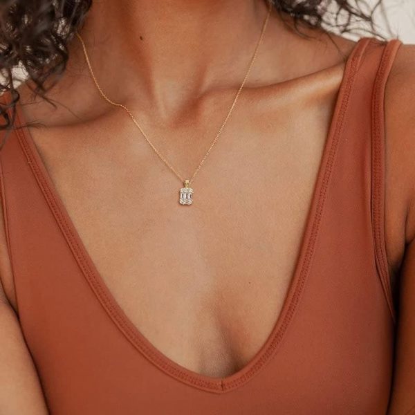 Gold Necklace for Women,Dainty Gold Necklaces 14k Gold Plated Diamond Necklaces Cute CZ Solitaire Choker Necklaces for Women Simple Cubic Zirconia Pendant Necklace Trendy Jewelry Gifts - Image 4
