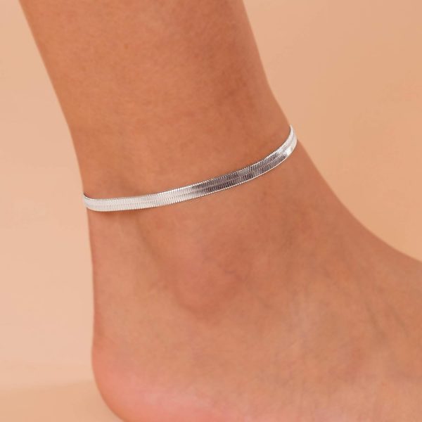 14K-18K Gold Plated Charm Link Flat Gold Anklets for Women | Beaded Marina Link Mariner Paperclip Snake Chain Jewelry Anklets - Image 2