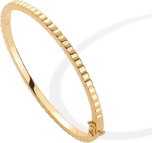 14K Gold Plated Cubic Zirconia Bangle Tennis Bracelets for Women | Classic Love Cuff Bangle Bracelets - Image 4