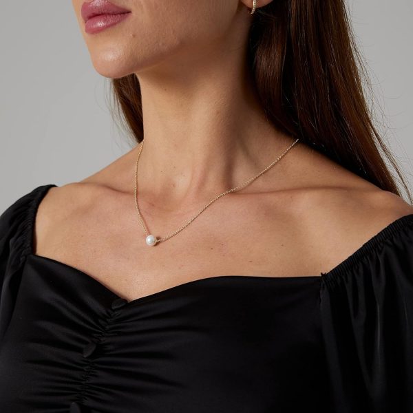 Pearl Necklaces for Women Dainty Layered Paperclip Tiny Pearl Chain Delicate Handmade Cultured Pearl Necklace Everyday Jewelry for Gifts - Image 2