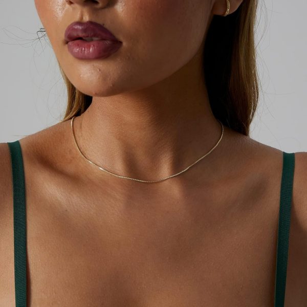 Choker Necklace for women,Dainty Gold/Silver Necklace 14k Gold Plated Shining Dots Sequins Necklace Satellite Paperclip Box Sparkle Chain Necklaces for Women Simple Jewelry - Image 3