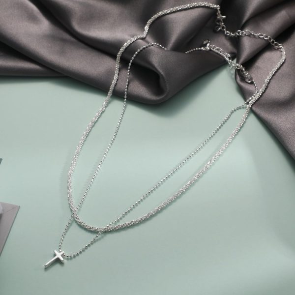14K Gold Plated Cute Faith Cross Necklace Sideways Cross Necklace Minimal Everyday Jewelry Gift - Image 4