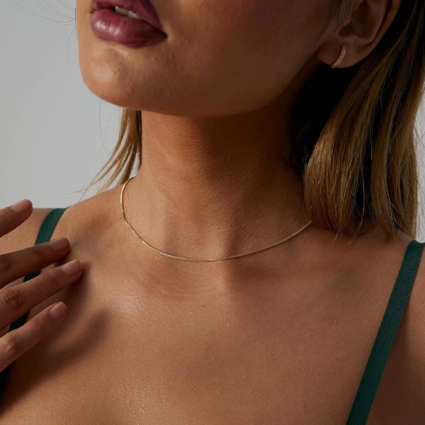 Choker Necklace for women,Dainty Gold/Silver Necklace 14k Gold Plated Shining Dots Sequins Necklace Satellite Paperclip Box Sparkle Chain Necklaces for Women Simple Jewelry - Image 2
