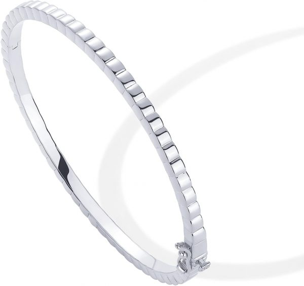 14K Gold Plated Cubic Zirconia Bangle Tennis Bracelets for Women | Classic Love Cuff Bangle Bracelets - Image 3