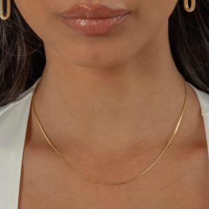 Choker Necklace for women,Dainty Gold/Silver Necklace 14k Gold Plated Shining Dots Sequins Necklace Satellite Paperclip Box Sparkle Chain Necklaces for Women Simple Jewelry