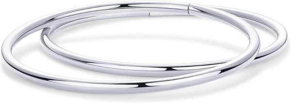 14K Gold Plated Bangle Bracelet for Women | Classic Lightweight Stacking Stainless Steel Bracelet | Single & 2-Pack Bangles - Image 4