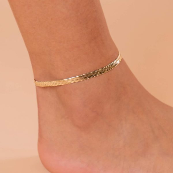 14K-18K Gold Plated Charm Link Flat Gold Anklets for Women | Beaded Marina Link Mariner Paperclip Snake Chain Jewelry Anklets