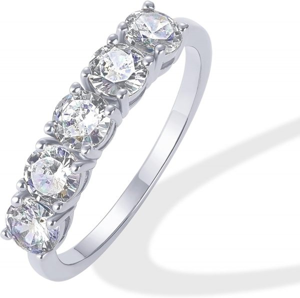 14K Gold Plated Premium Cubic Zirconia Engagement Ring for Women | Promise Eternity Ring Jewelry - Image 3