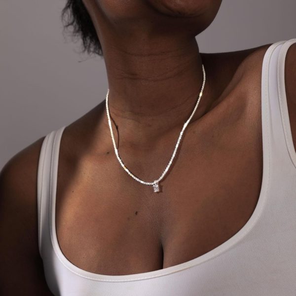Gold Necklace for Women,Dainty Gold Necklaces 14k Gold Plated Diamond Necklaces Cute CZ Solitaire Choker Necklaces for Women Simple Cubic Zirconia Pendant Necklace Trendy Jewelry Gifts - Image 2