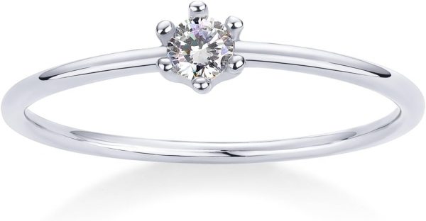 18K Gold Plated Marquise Round Mini Cubic Zirconia Stackable Rings for Women | Dainty Stacking Thin Band for Women - Image 4
