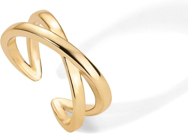 18K Gold Plated Adjustable Toe Rings for Women | Trendy Criss-Cross and Classic Band Toe Ring - Image 2