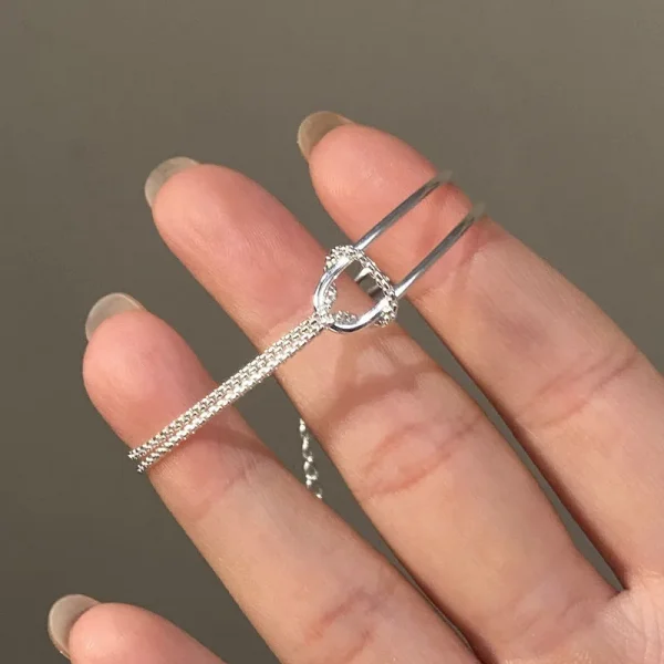 Genuine 925 Sterling Silver Double Layer Chain Knot Bracelet & Bangle for Women Fine Jewelry - Image 4
