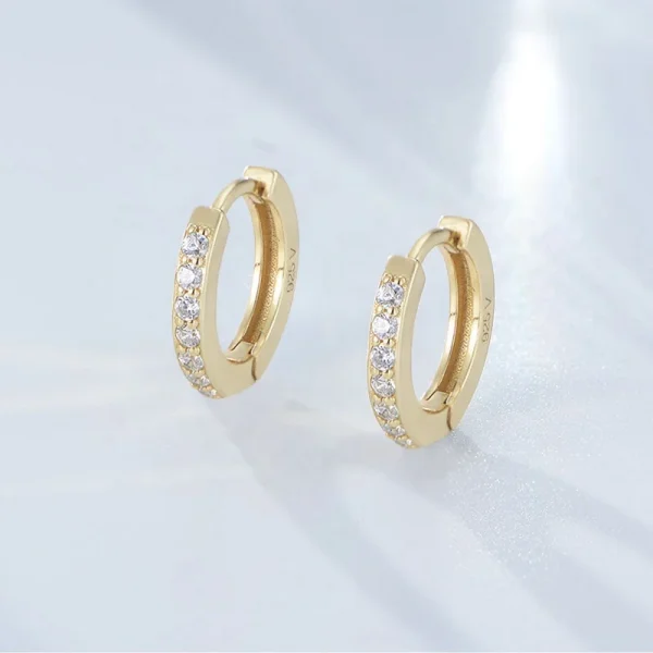 Wholesale Simple  Trendy Jewelry Psj S925 Sterling Silver 14k 18k Gold Plated Vermeil Hoop Huggies Earrings for Women Girls - Image 4