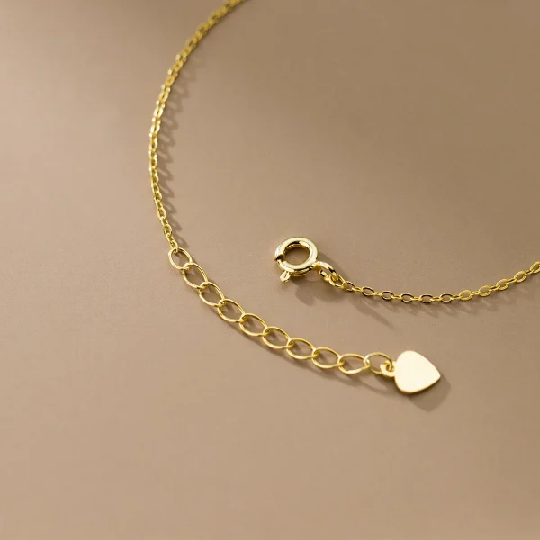 Minimalist 925 Silver love Heart Plain Gold Plated Bracelets for Women Girls Couples Lover Valentine's Day - Image 3