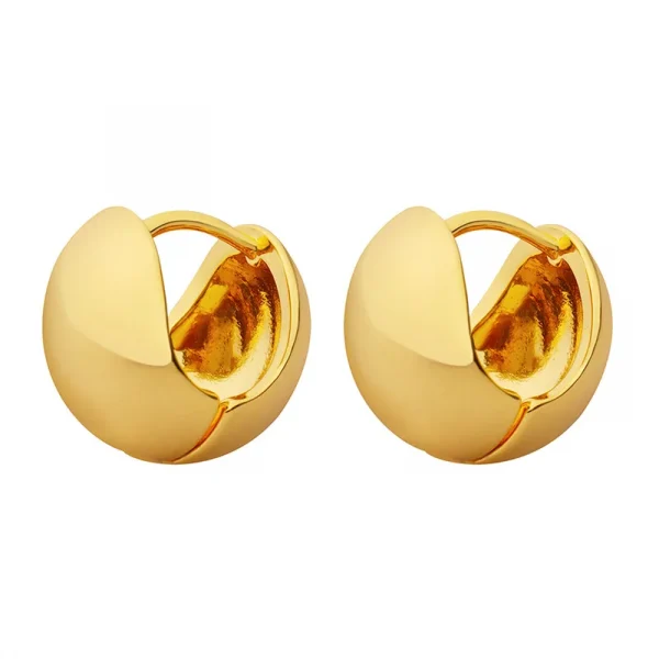 2024 Personality Fashionable High Quality  Earrings Stainless Steel 18k Gold Vermeil Spherical Mini Hoop Earrings Women - Image 5